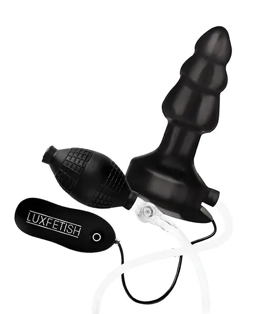 Lux Fetish 4" Inflatable Vibrating Butt Plug with Suction Base LUX Fetish