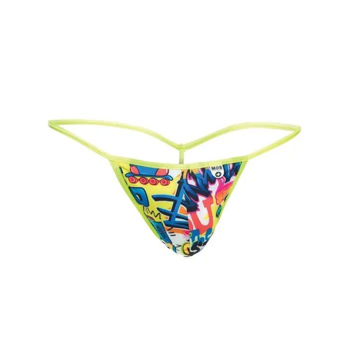 Male Basics Sinful Hipster Wow T Thong G-String Yellow Print Male Basics