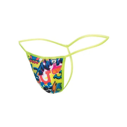 Male Basics Sinful Hipster Wow T Thong G-String Yellow Print Male Basics