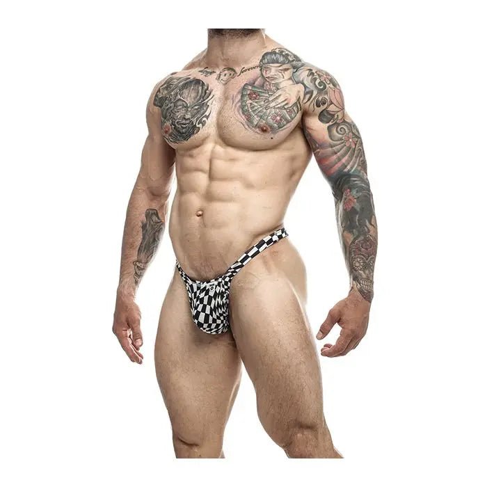 Male Basics Y Buns Thong Checkers Male Basics