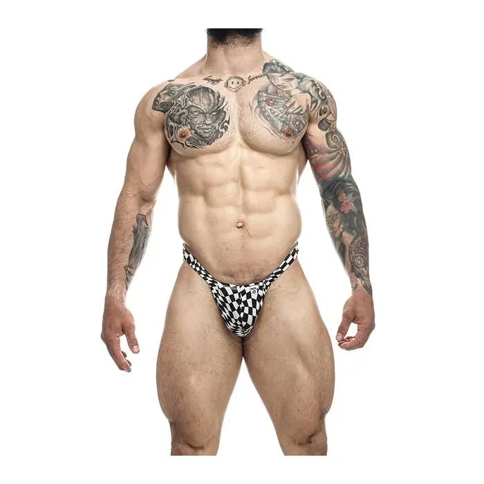 Male Basics Y Buns Thong Checkers Male Basics