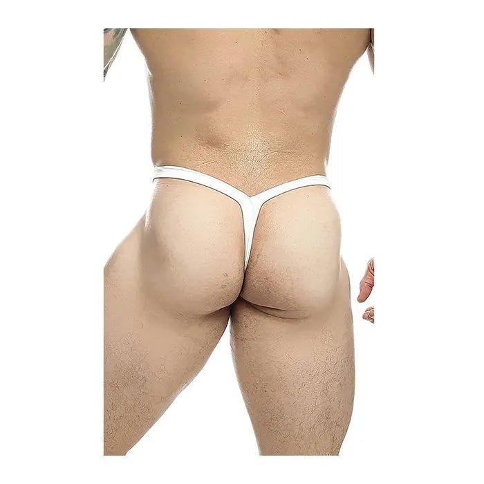 Male Basics Y Buns Thong White Sheer Male Basics