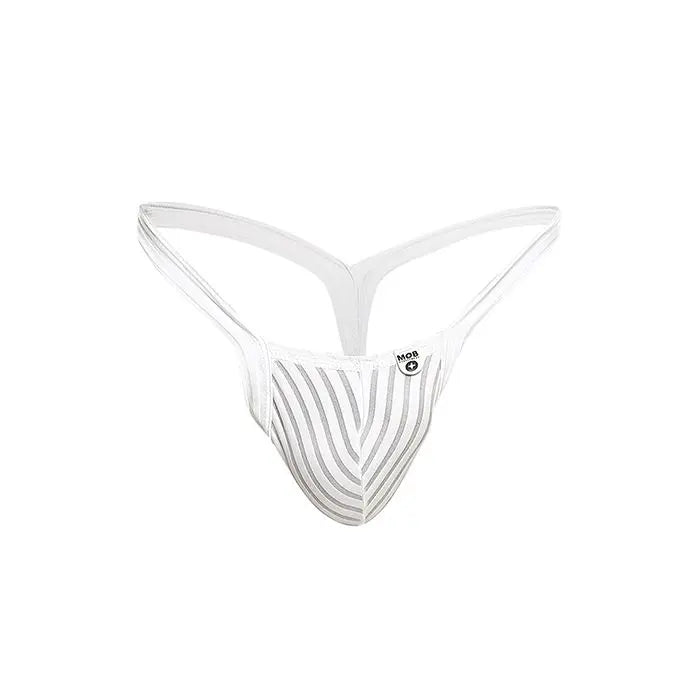 Male Basics Y Buns Thong White Sheer Male Basics