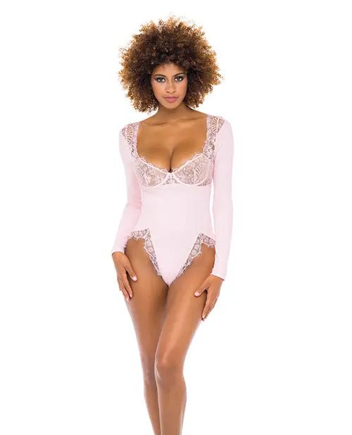 Maria Ribbed Knit & Lace Teddy Crystal - Night Wear Lingerie SinSationes