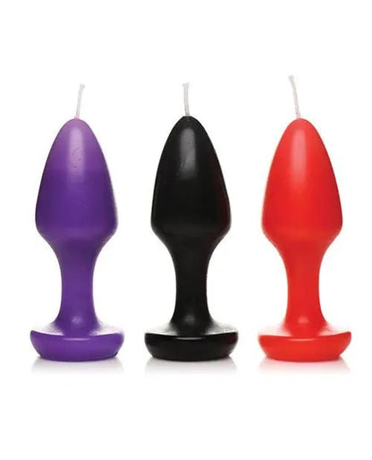 Master Series Kink Inferno Butt Plug Candles - Black/Purple/Red Master Series