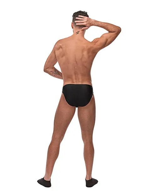 Nylon Spandex Pouchless Brief Black Male Power