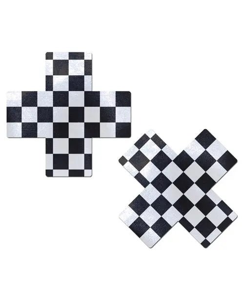 Pastease Checker Cross - Black/White Pasties