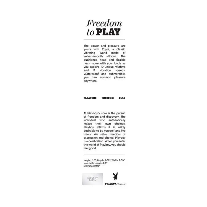 Playboy Pleasure Royal Wand Vibrator Playboy