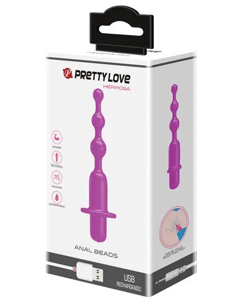 Pretty Love Hermosa Anal Beads Vibrator - 12 Function Fuchsia Pretty Love