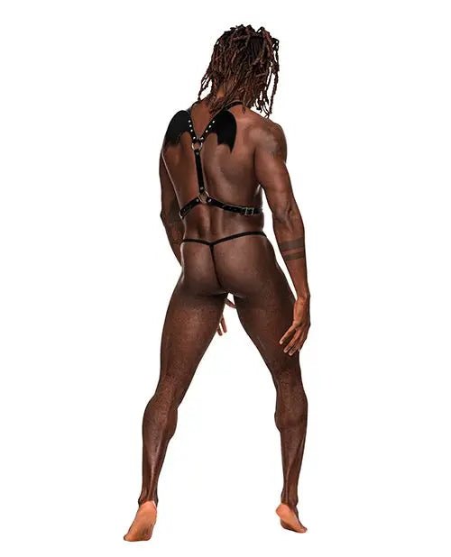 Sagittarius PU Leather Chest & Winged Back Harness Male Power