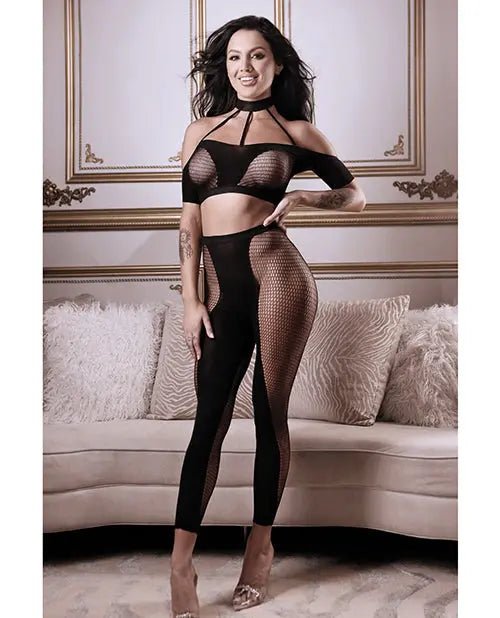 Sheer Fantasy Missing You Opaque & Net Off Should Top with Leggings Sheer