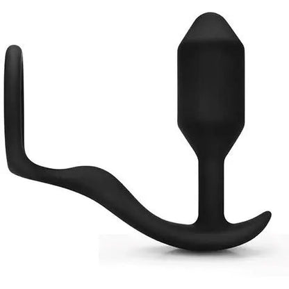 Snug & Tug Weighted Silicone & Penis Ring & Anal Plug- 128 g Black B-Vibe
